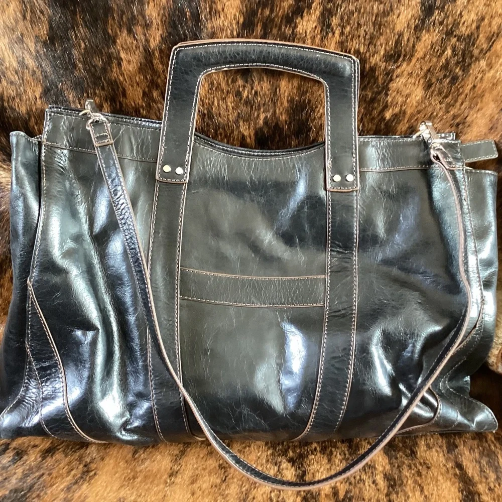 Kenneth Cole Reaction Leather Briefcase Laptop Handle Shoulder Crossbody Handbag
